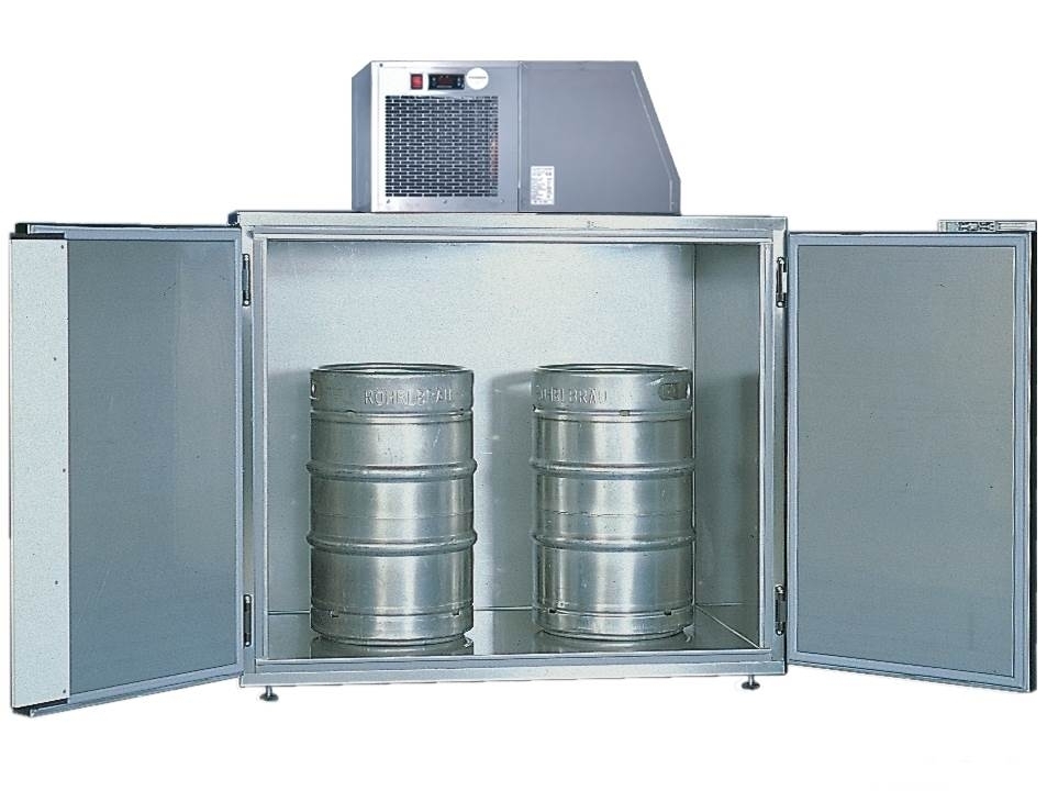 Faßkühler mit 2 Türen für 8 Fässer Ø 425mm oder 9 Fässer Ø 385mm - ohne Maschinenaufsatz