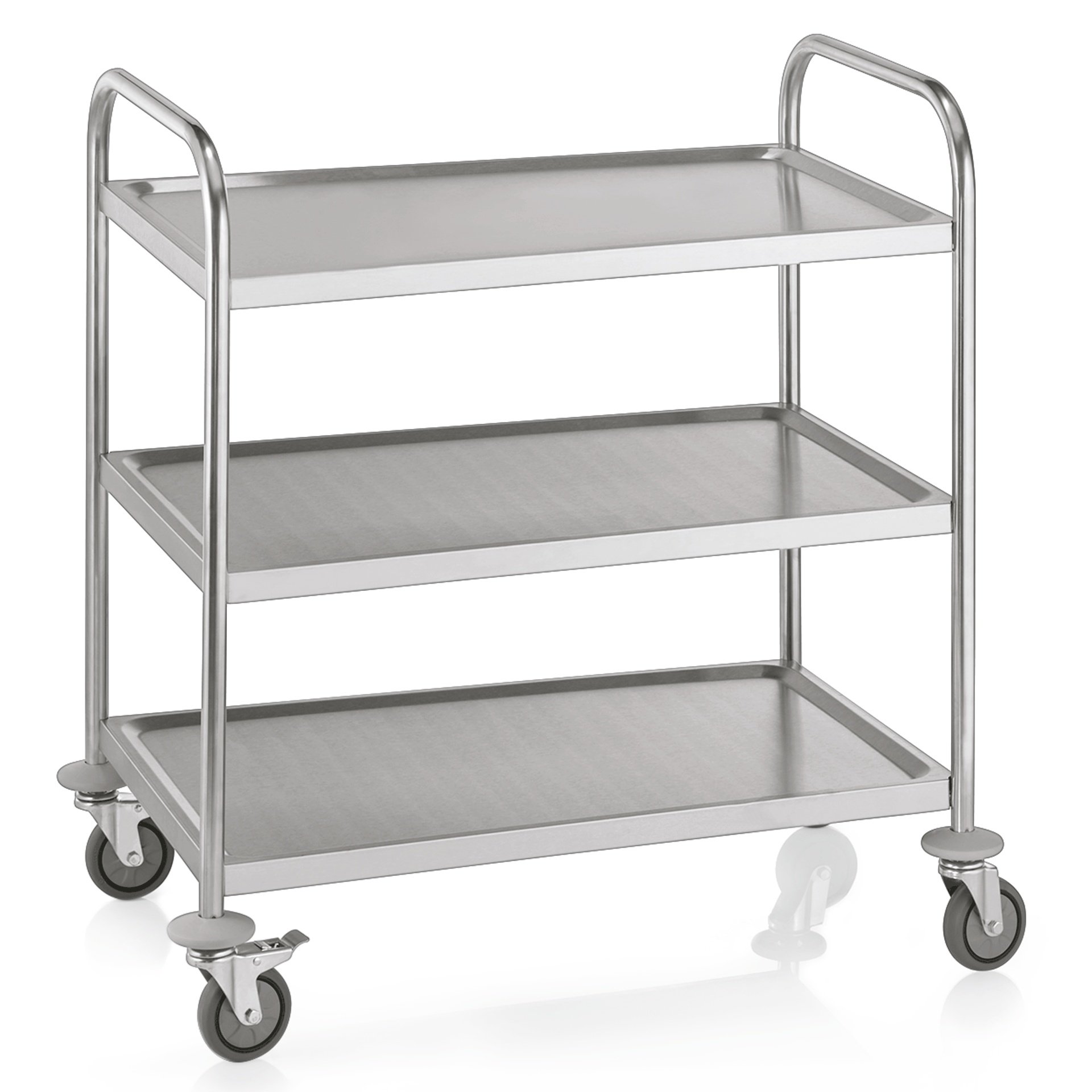 Servier-/Abräumwagen, Edelstahl, 3 Borde, 850x535x940mm