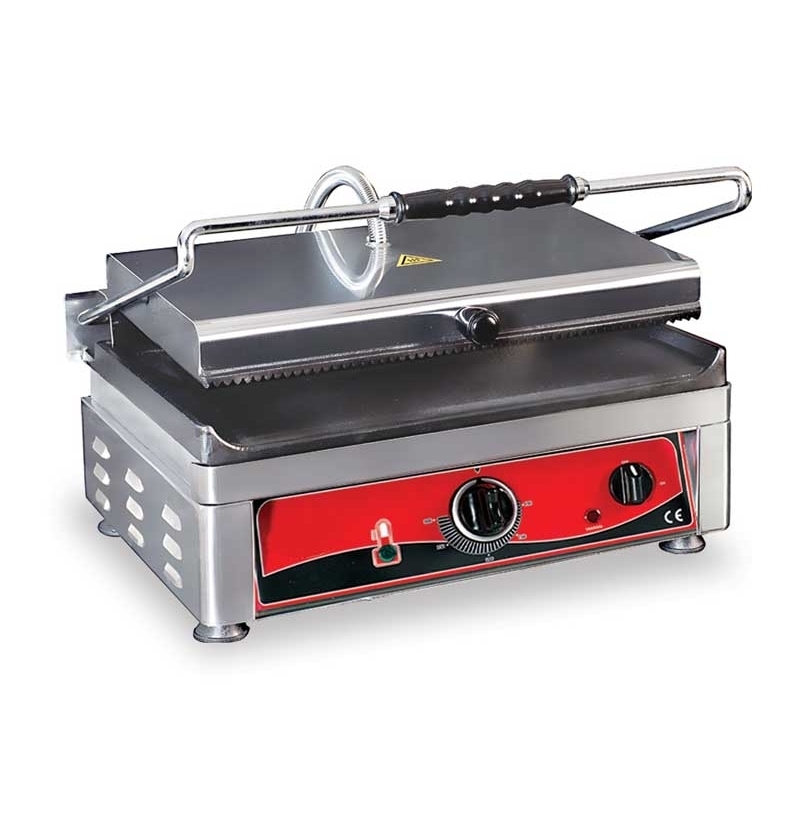 Kontaktgrill, oben gerillt/unten glatt, Grillplatte 450 x 270 mm