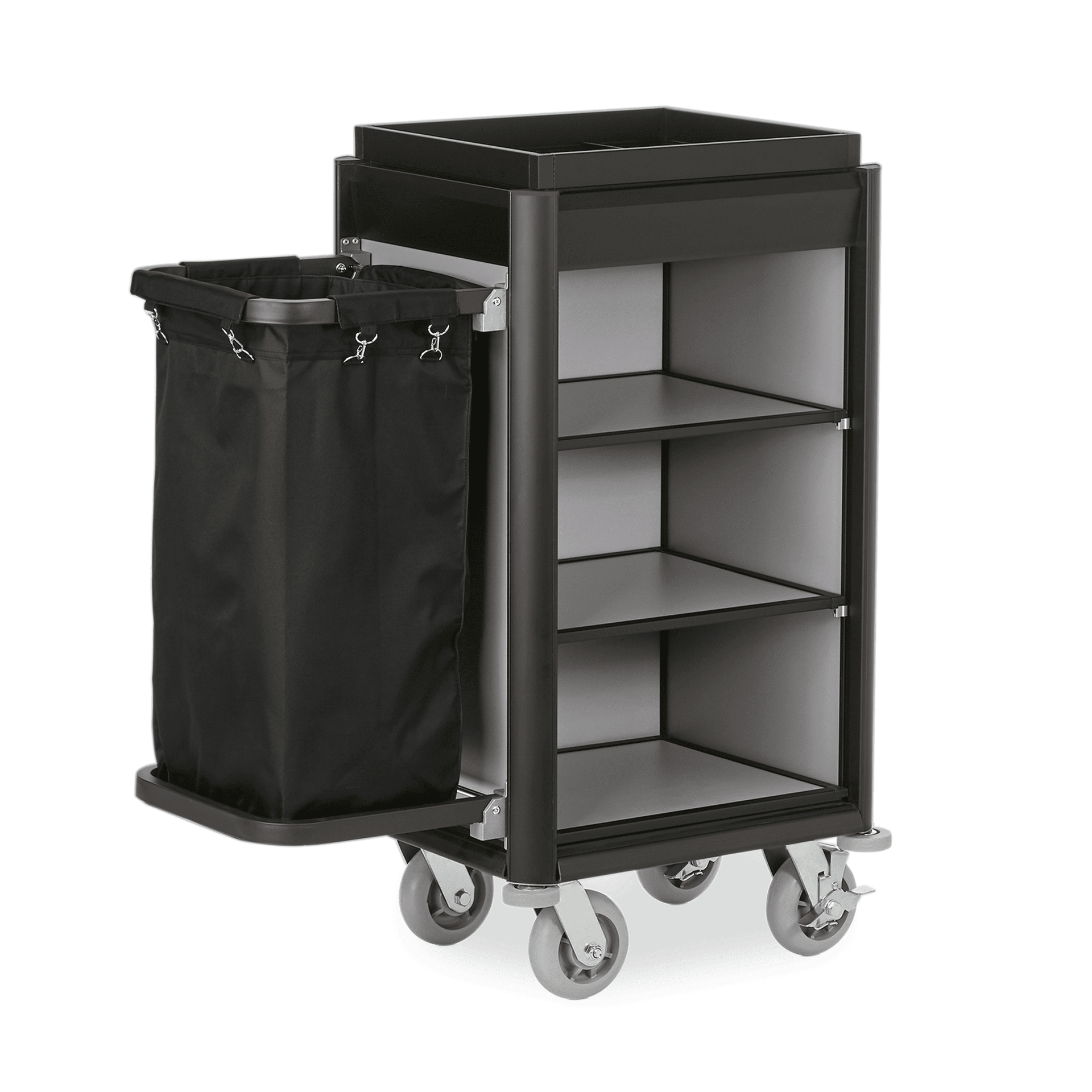 Zimmerservicewagen - 41 kg - Kantenprofile aus Aluminium
Borde und Seitenteile aus MDF in verschied