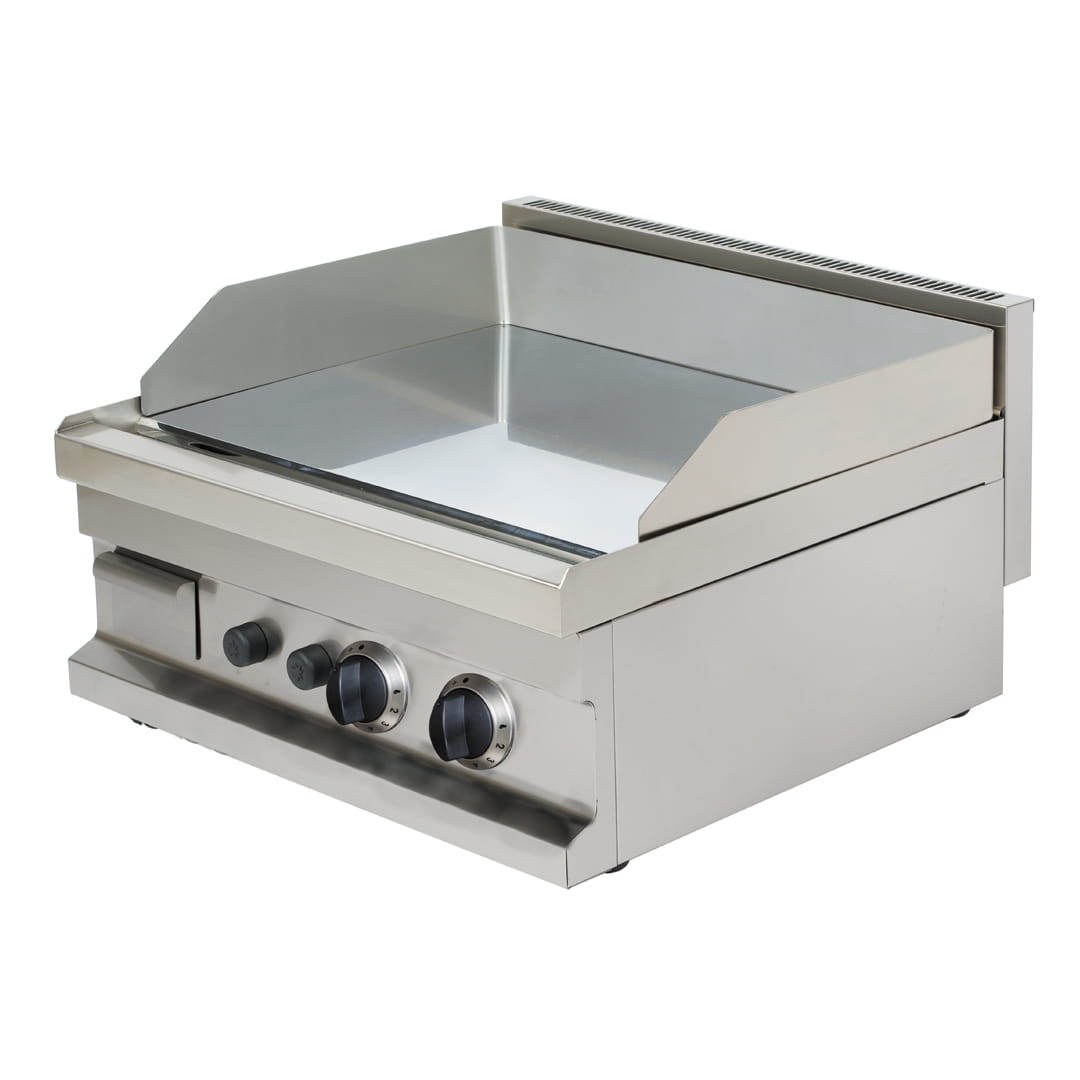 Gas-Bratplatte, 2 Zonen, glatt, hartverchromt, Geräteoberteil - SOLOTEC 600