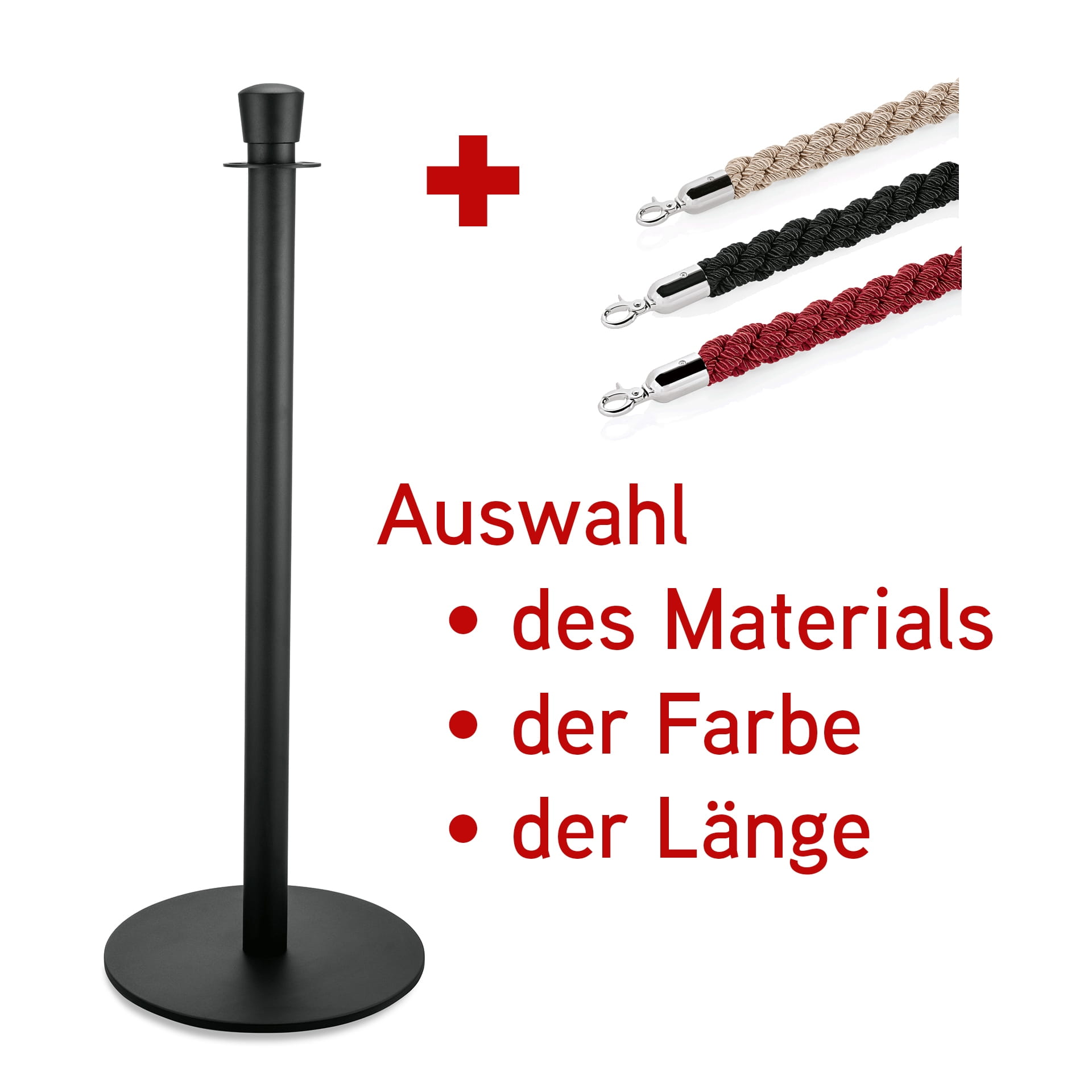 Abgrenzungspfosten mit flachem Fuß, Zylinder,