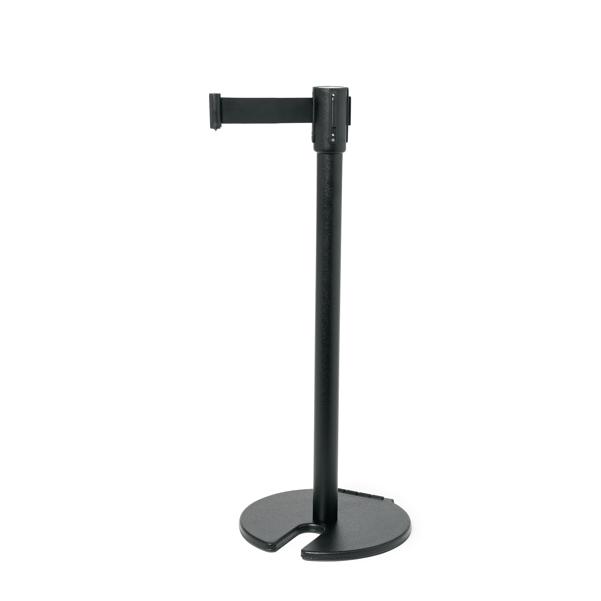 Abgrenzungspfosten mit Gurtband schwarz, 2 m,