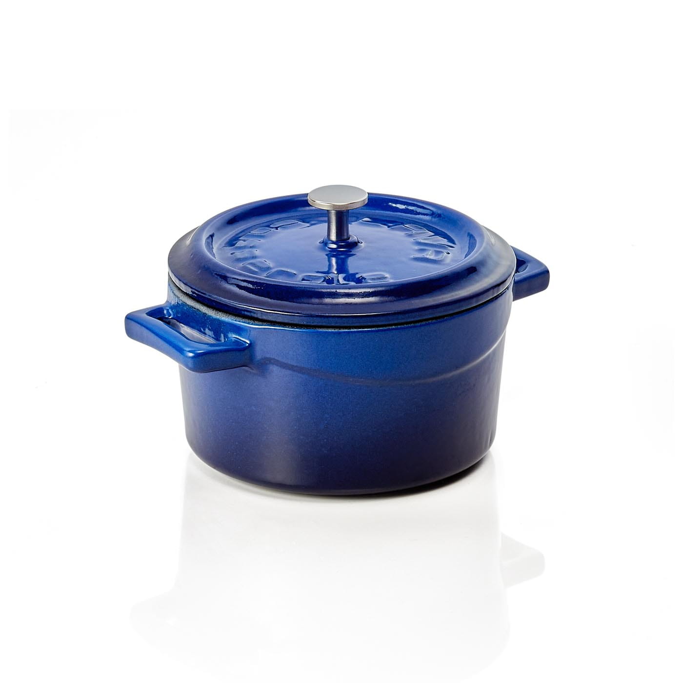 Kokotte EisenStil, rund, 0,35 Liter, Gußeisen, blau