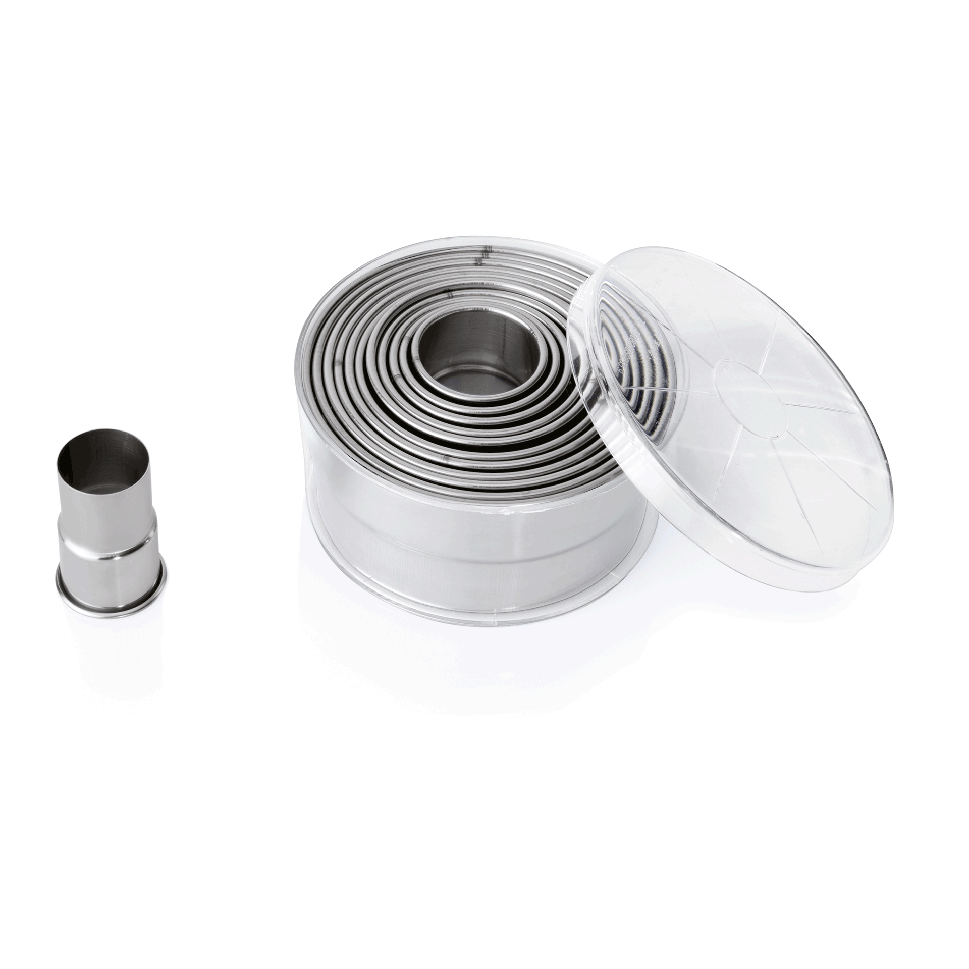 Dose m. 12 Ausstechformen, rund