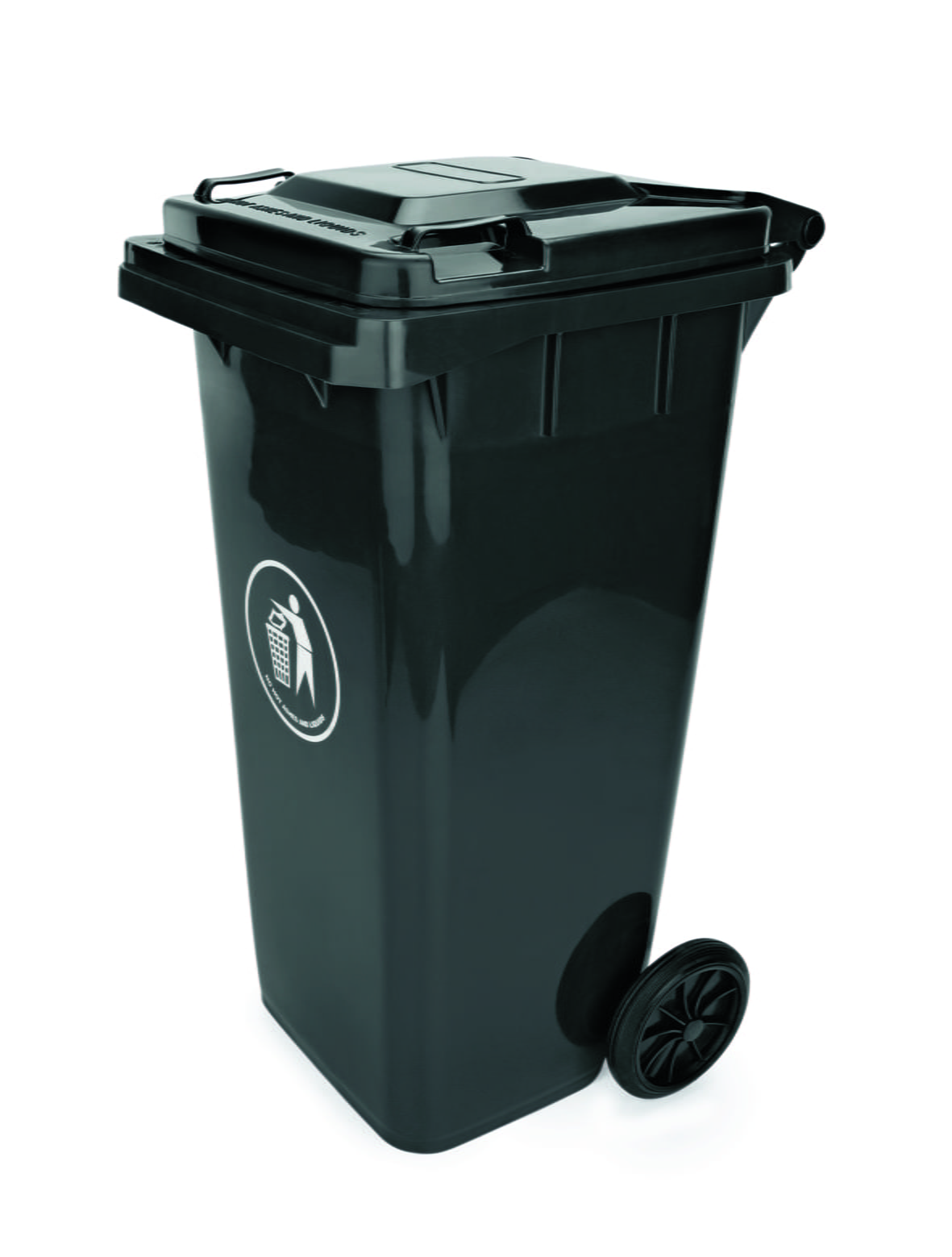 Mülltonne, 120 Liter, mit 2 Rädern, grau