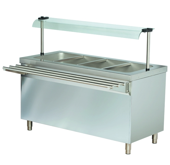 SOLOTEC Elektro-Speisen-Warmausgabe GN 4/1, +30 / +90°C, mit Wärmeschrank
