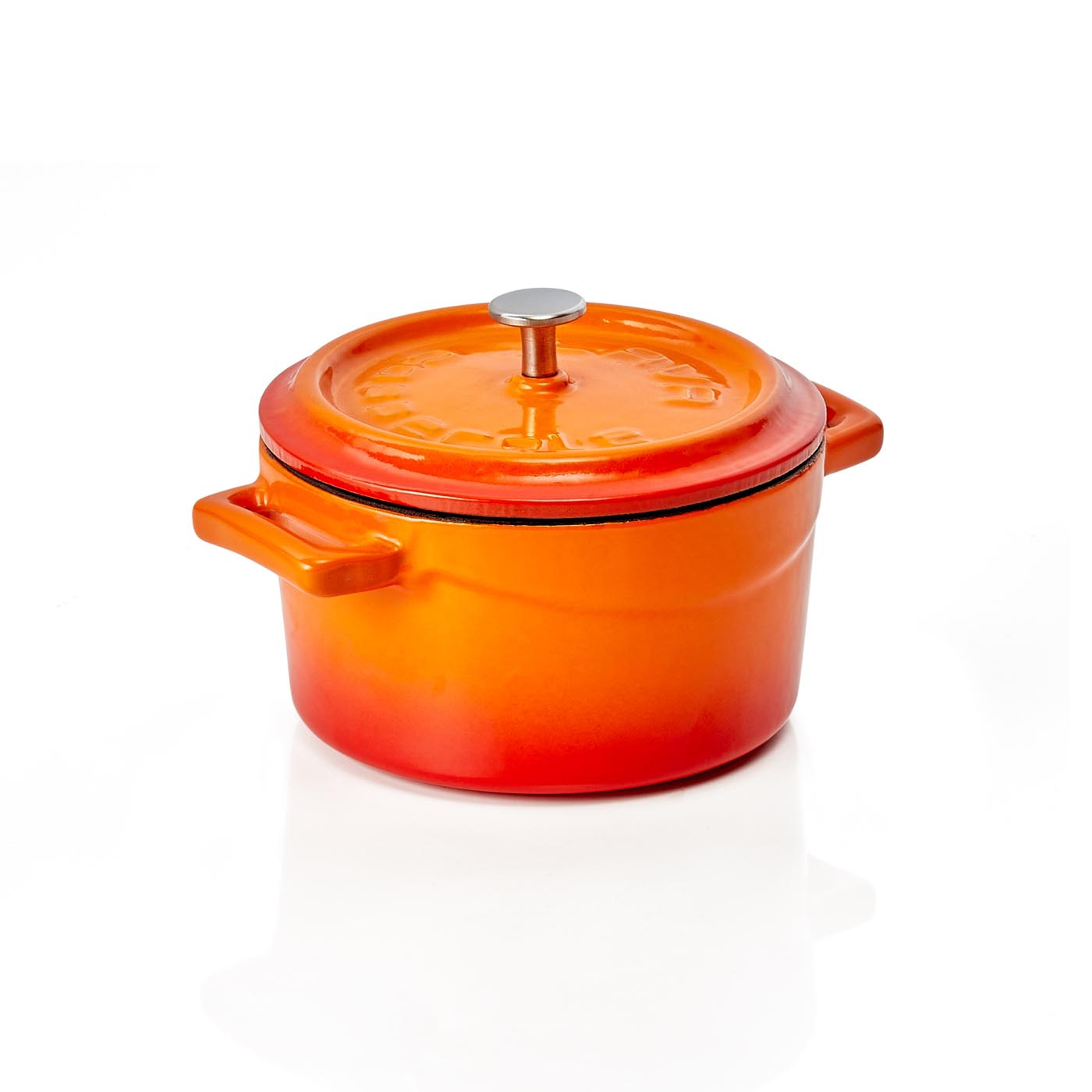 Kokotte EisenStil, rund, 0,35 Liter, Gußeisen, orange