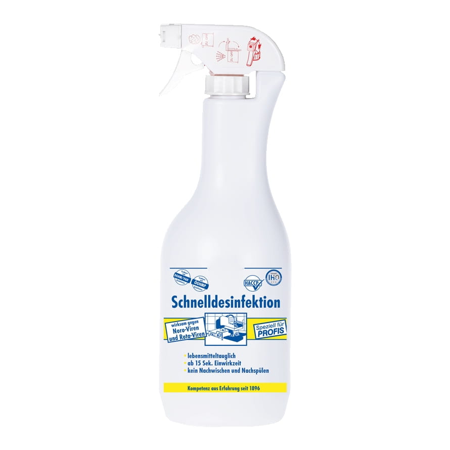 Flächenschnelldesinfektion für Lebensmittelbereiche, Sprühflasche, 1 Liter
