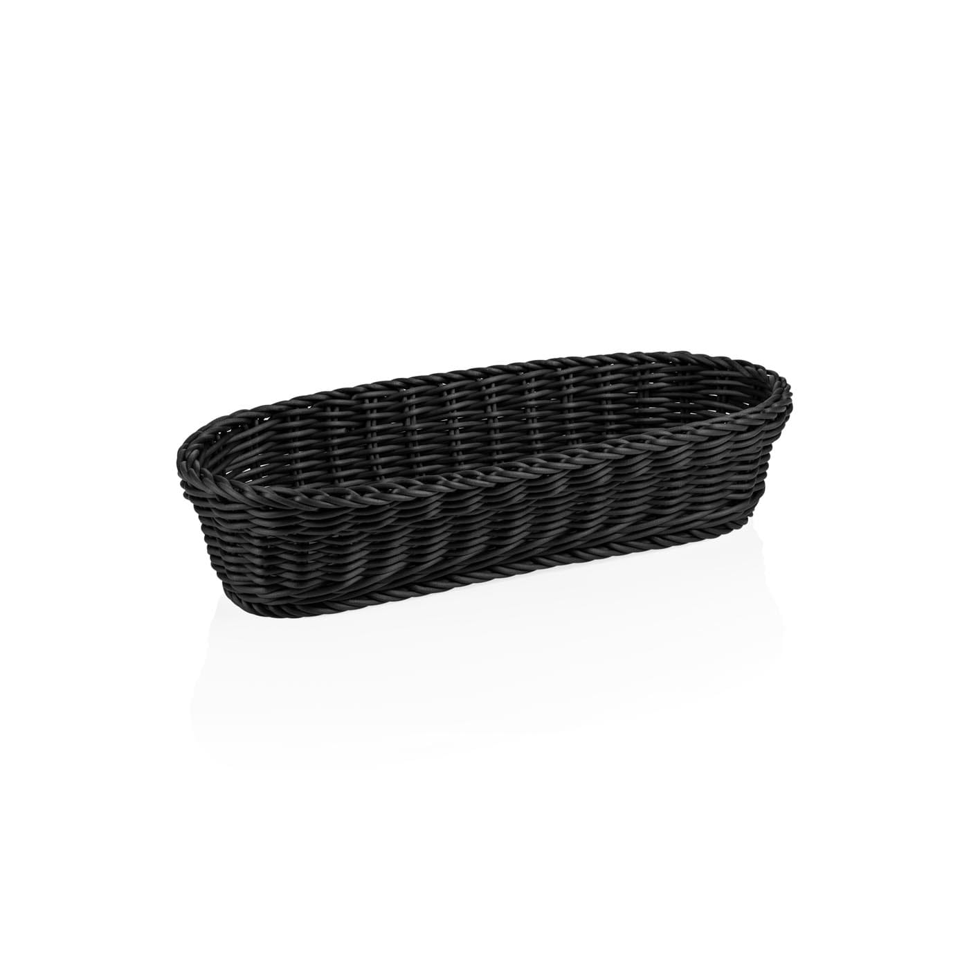 Baguettekorb, stapelbar, spülmaschinenfest, BPA-frei, 400 x 160 x 80 mm, schwarz