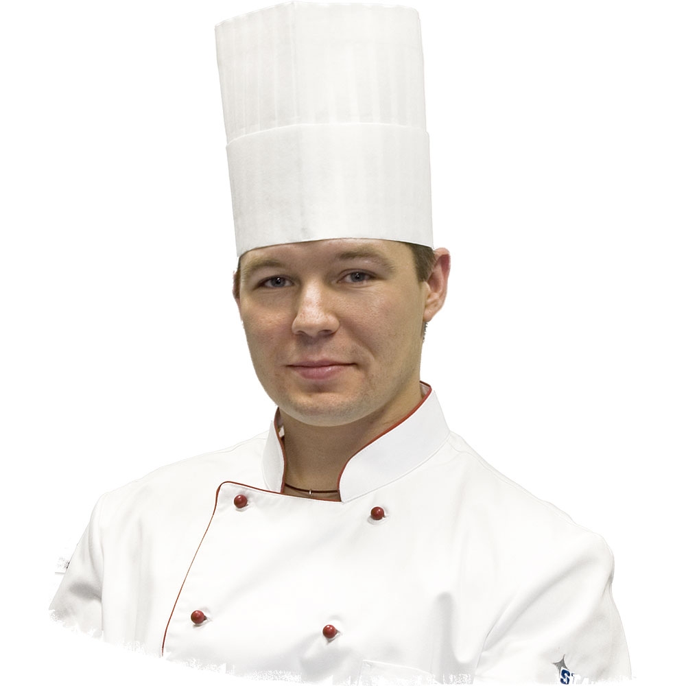 Kochmütze, weiß, 100% Vlieseline