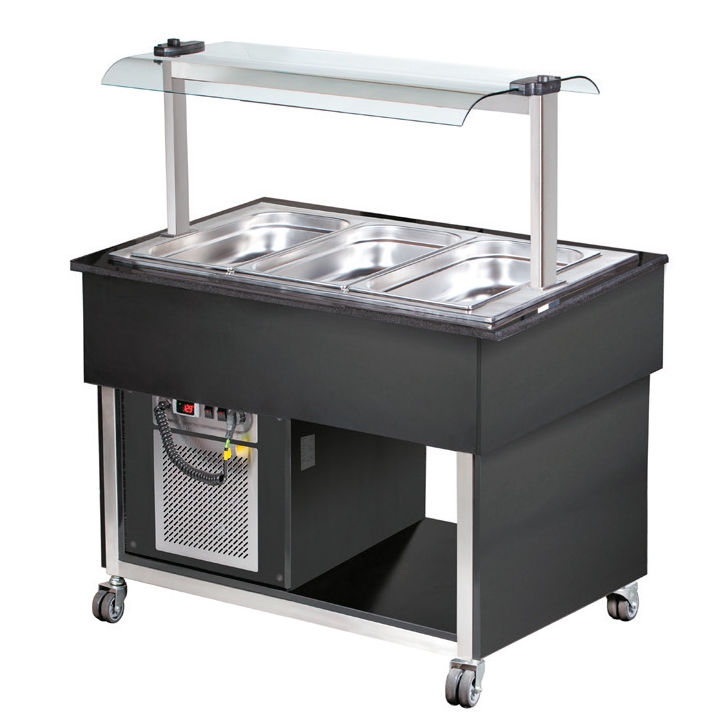SOLOTEC Kaltbuffet 3/1 GN, +2 / +8°C, mit statischer Kühlung in schwarz