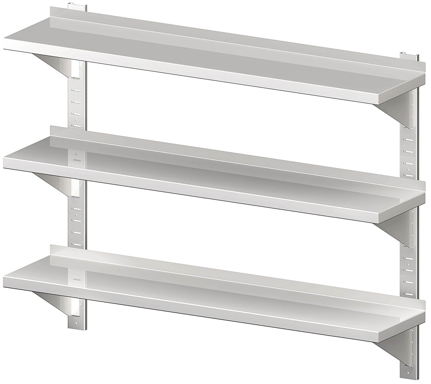 Wandbord, 3-etagig, höhenverstellbar, mit Konsolen und Wandschiene