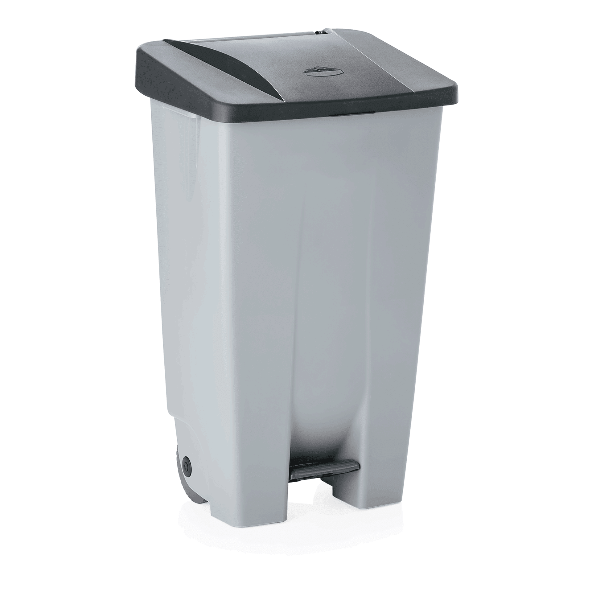 Tretabfallbehälter mit schwarzem Deckel, 120 ltr.,