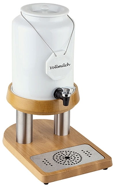 Milchkanne, Porzellan-Edelstahl-Buche wasserfest versiegelt, 4ltr.