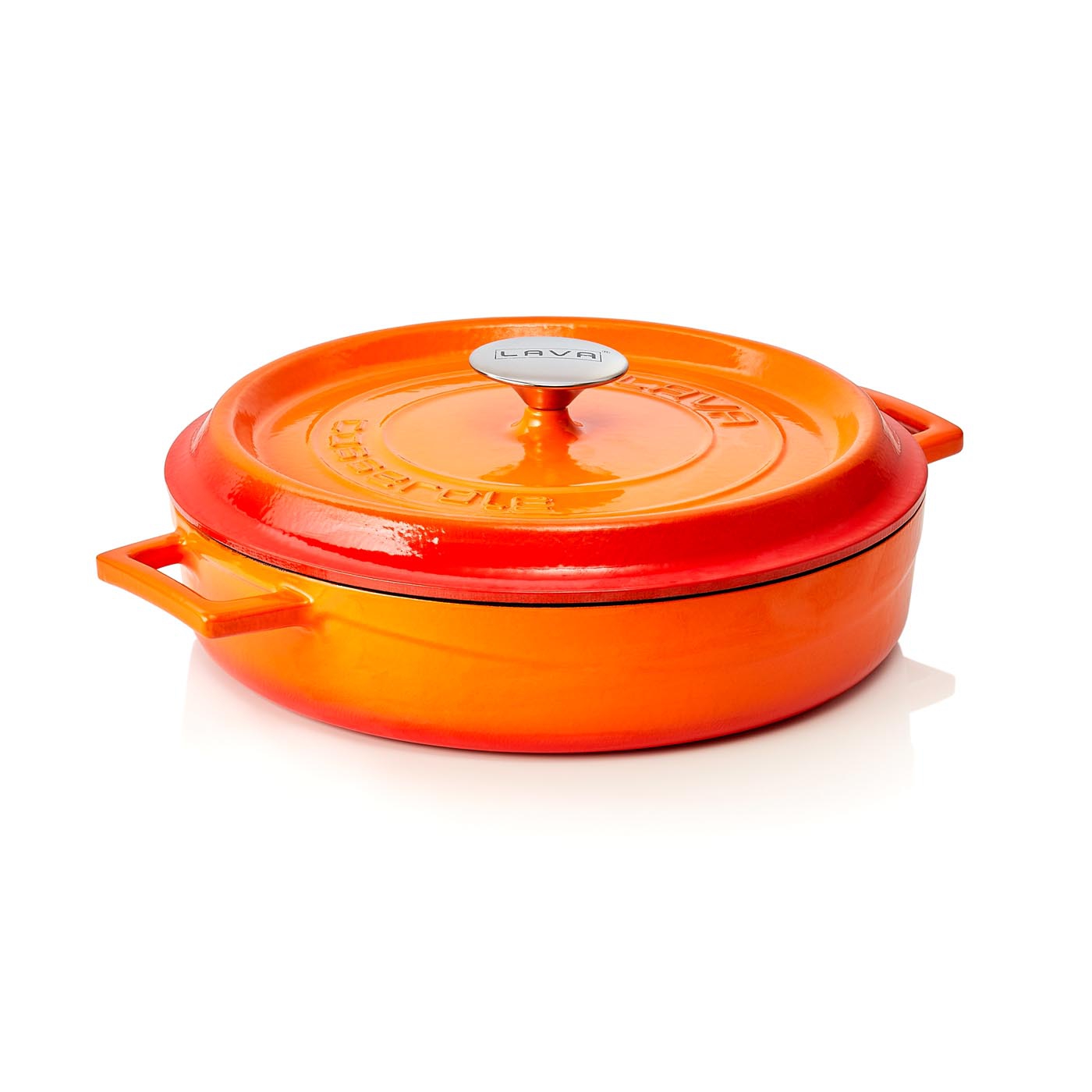 Kasserolle EisenStil, rund, 3,50 Liter, Gußeisen, emailliert, orange