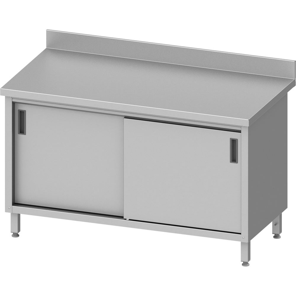 Arbeitsschrank ECO mit Schiebetüren und Aufkantung 700mm Tiefe