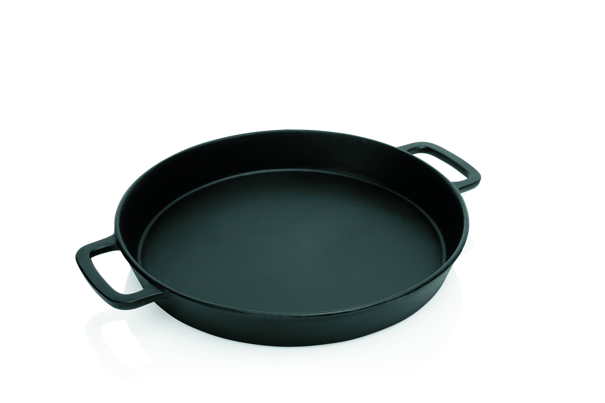 Eisenguss-Riesenpfanne, rund, 2 Griffen, Ø 500mm, Höhe 70mm