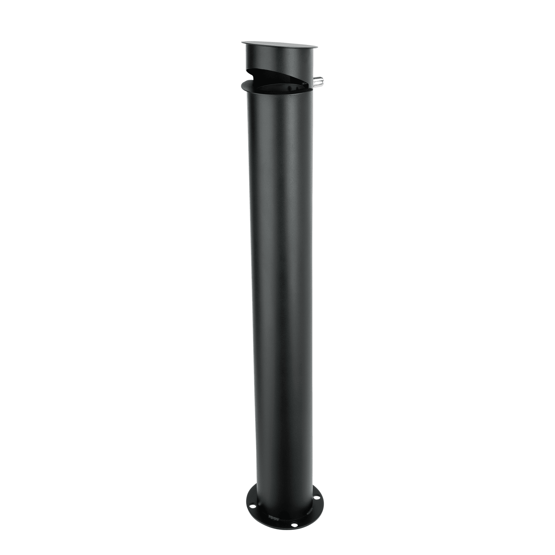 Aschenbecher-Säule, Edelstahl, Aschebehälter abschließbar, Bodenanker