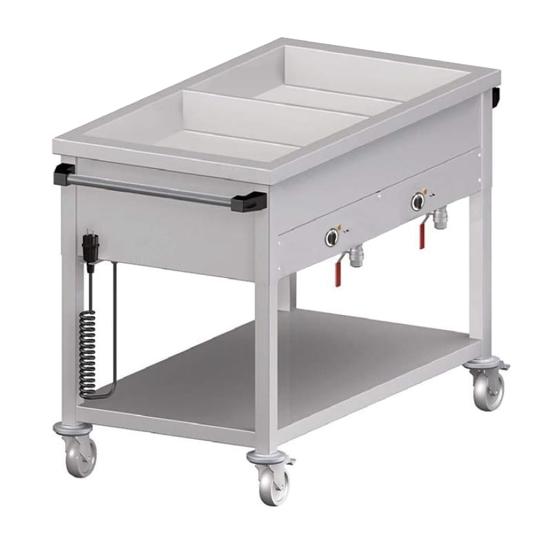 Bain-Marie Wagen mit getrennt regelbarem Becken, GN 2/1