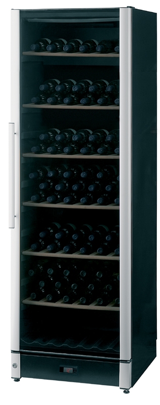 Weinkühlschrank 414 ltr., steckerfertig, 1 Glastür mit doppelt isoliertem UV-Schutzglas, für bis zu