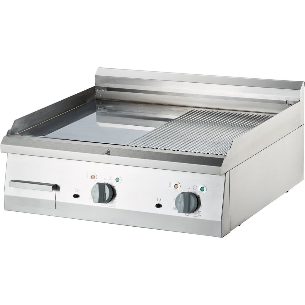 Elektro-Griddleplatte, hartverchromt - ½ gerillt ½ glatt - STOCK Medium 700 - 8,1 kW, 400 V