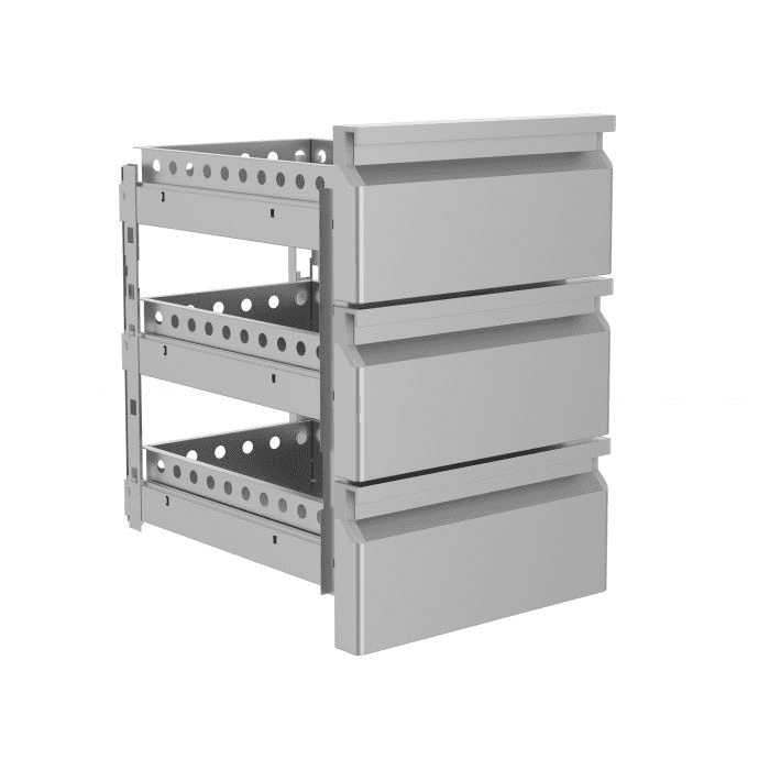 Schubladenblock 1/3 für Kühltische, 3 Schubladen, Standard