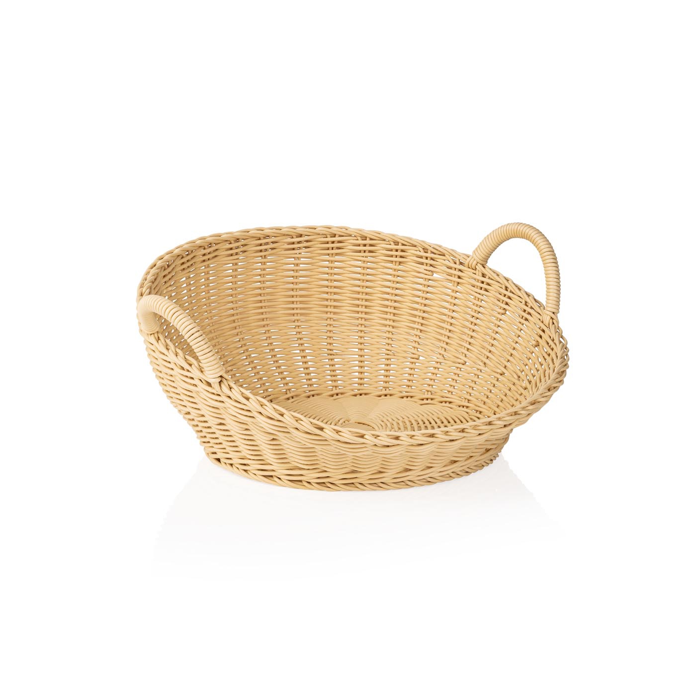 Brötchenkorb mit Griffen, stapelbar, spülmaschinenfest, BPA-frei, Ø 420 x H 185 / 75 mm, beige