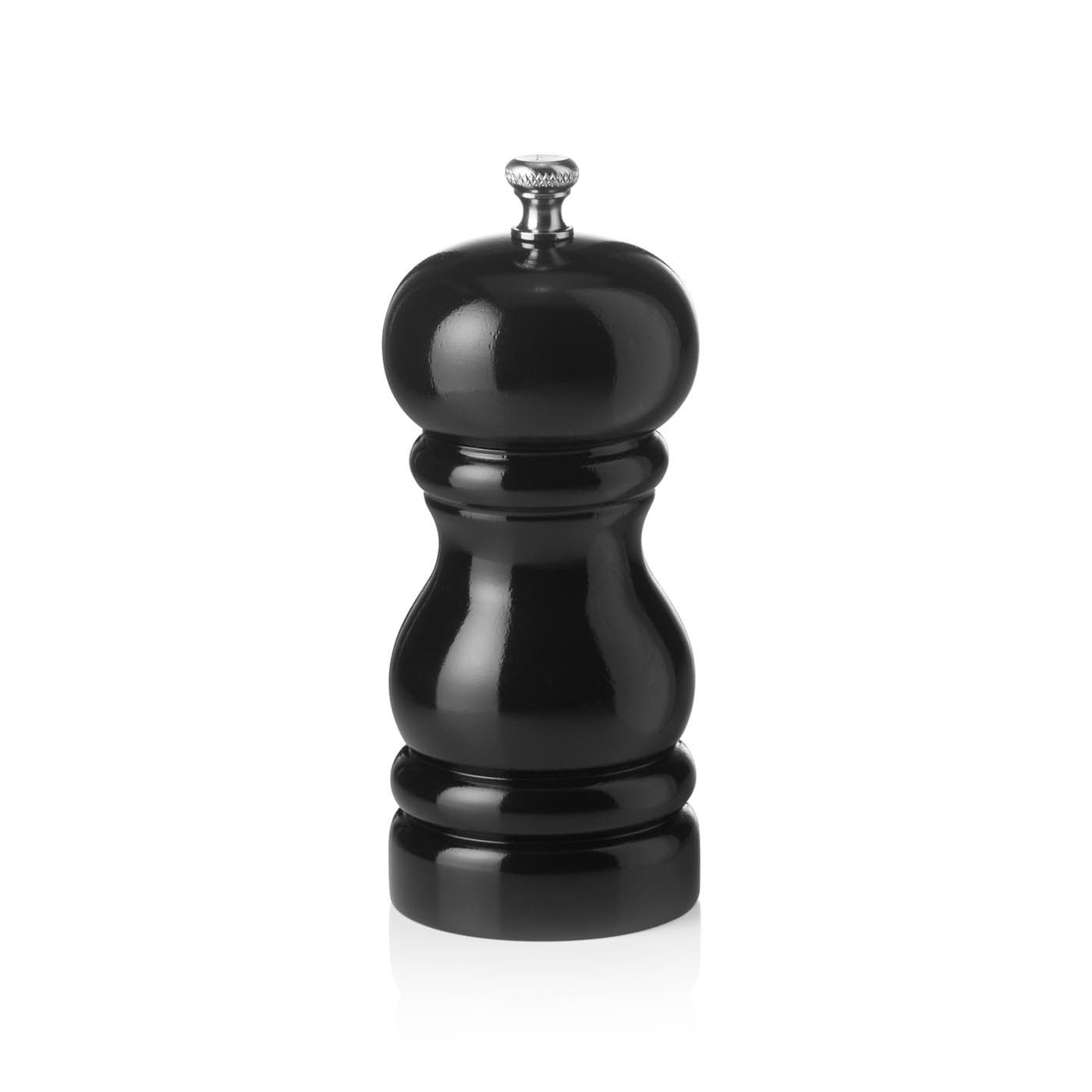 Pfeffermühle, klassisch, Holz, Keramik-Mahlwerk, glänzend schwarz, Ø 54 x H 110 mm