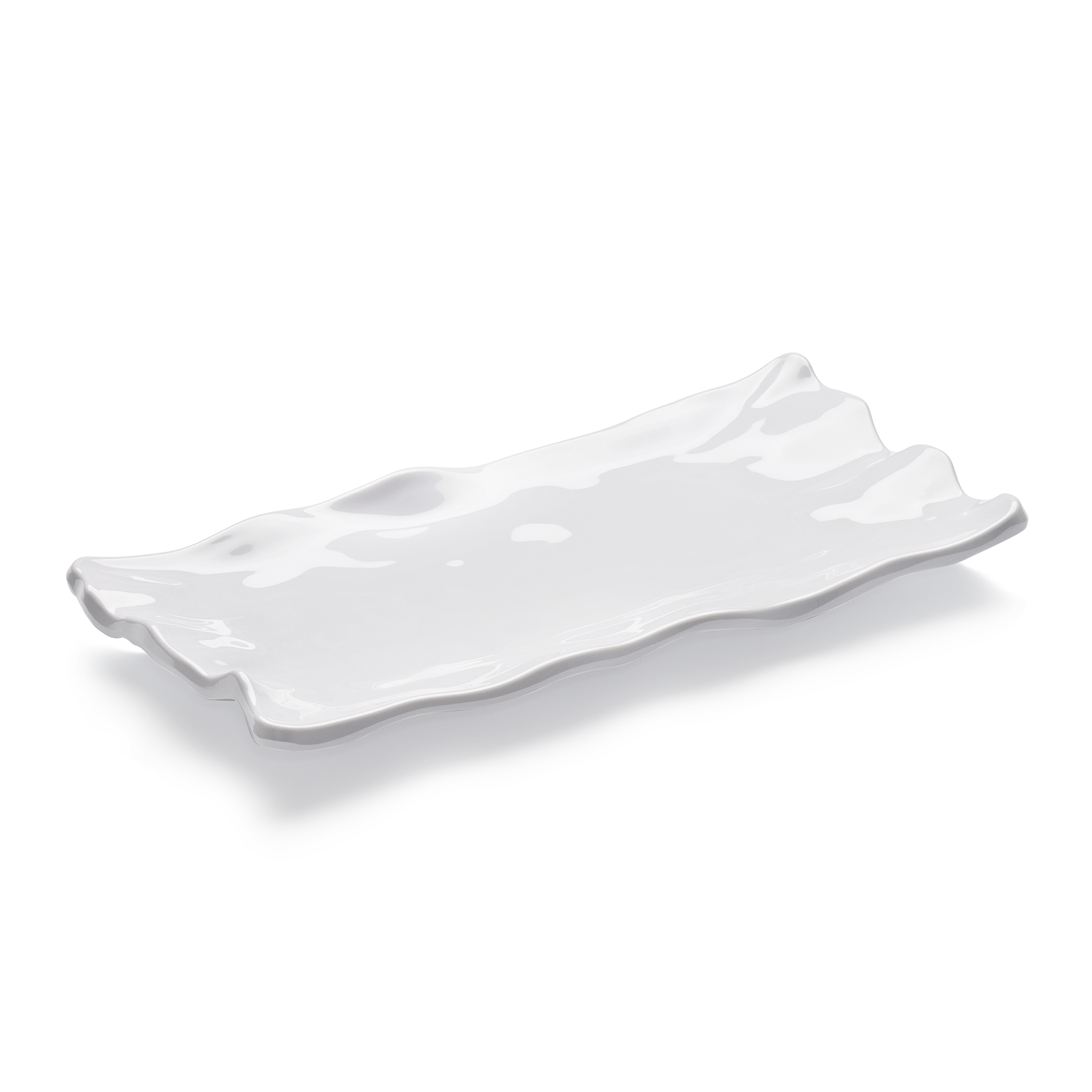 "Q Squared" Ruffle Square Fischteller, flach, 35,5 x 17,5 cm, Melamin