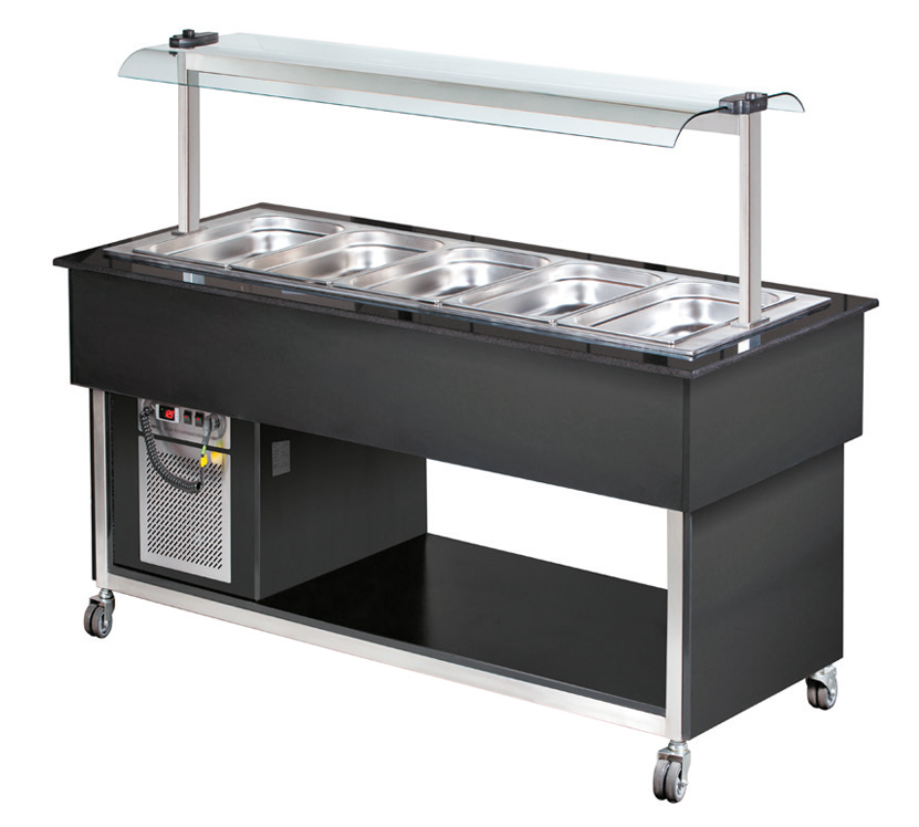 SOLOTEC Kaltbuffet 5/1 GN, +2 / +8°C, mit statischer Kühlung in schwarz