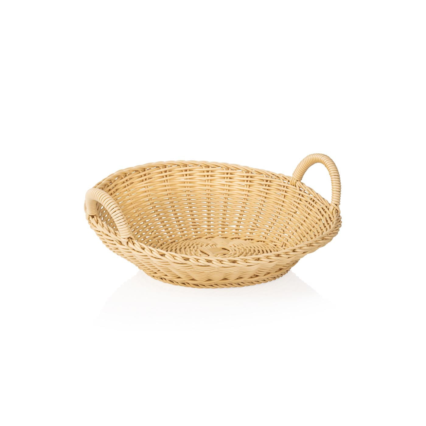 Brötchenkorb mit Griffen, stapelbar, spülmaschinenfest, BPA-frei, Ø 365 x H 120 / 65 mm, beige