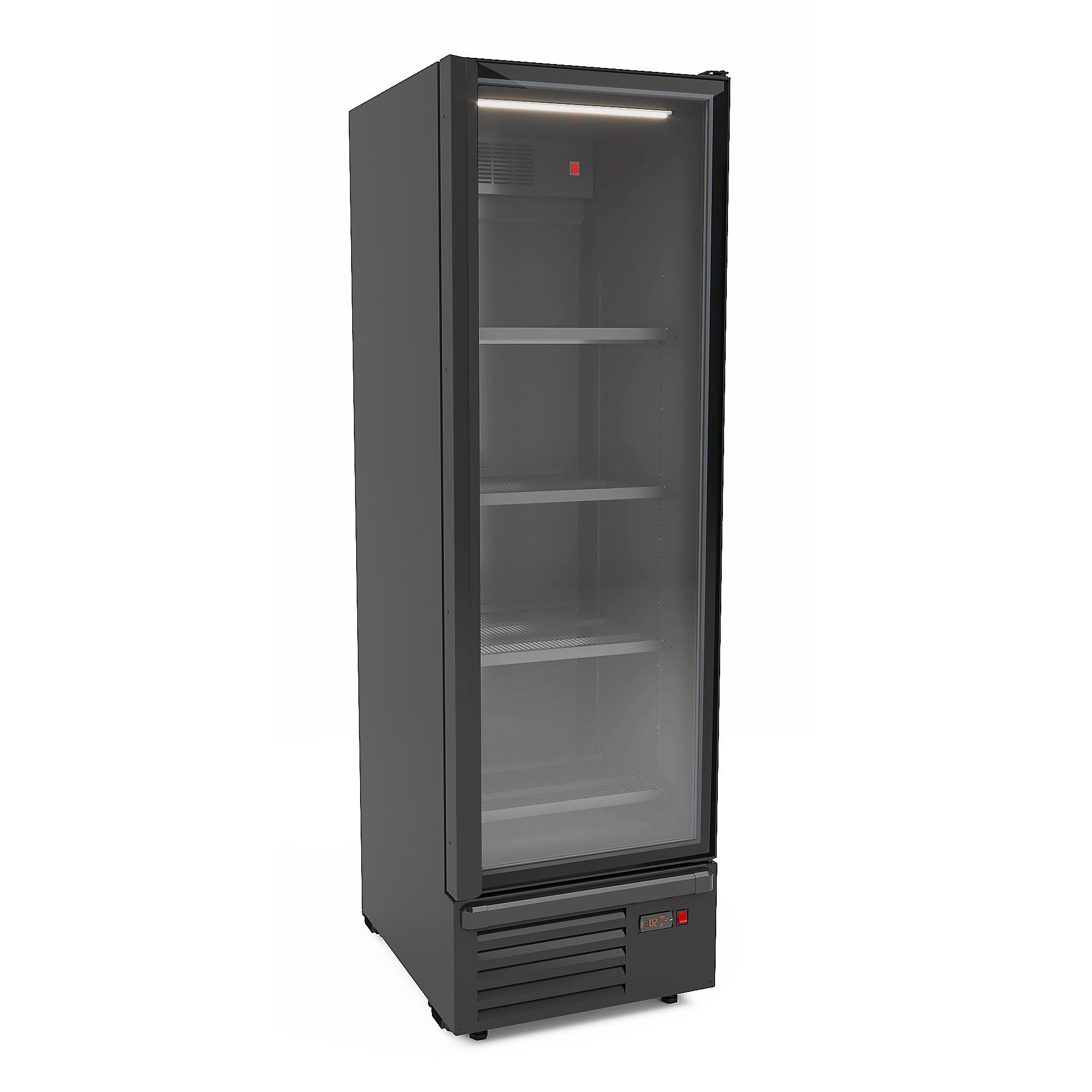 Getränke-Kühlschrank, schwarz, +1 bis +7°C, Umluftkühlung, 537 Liter