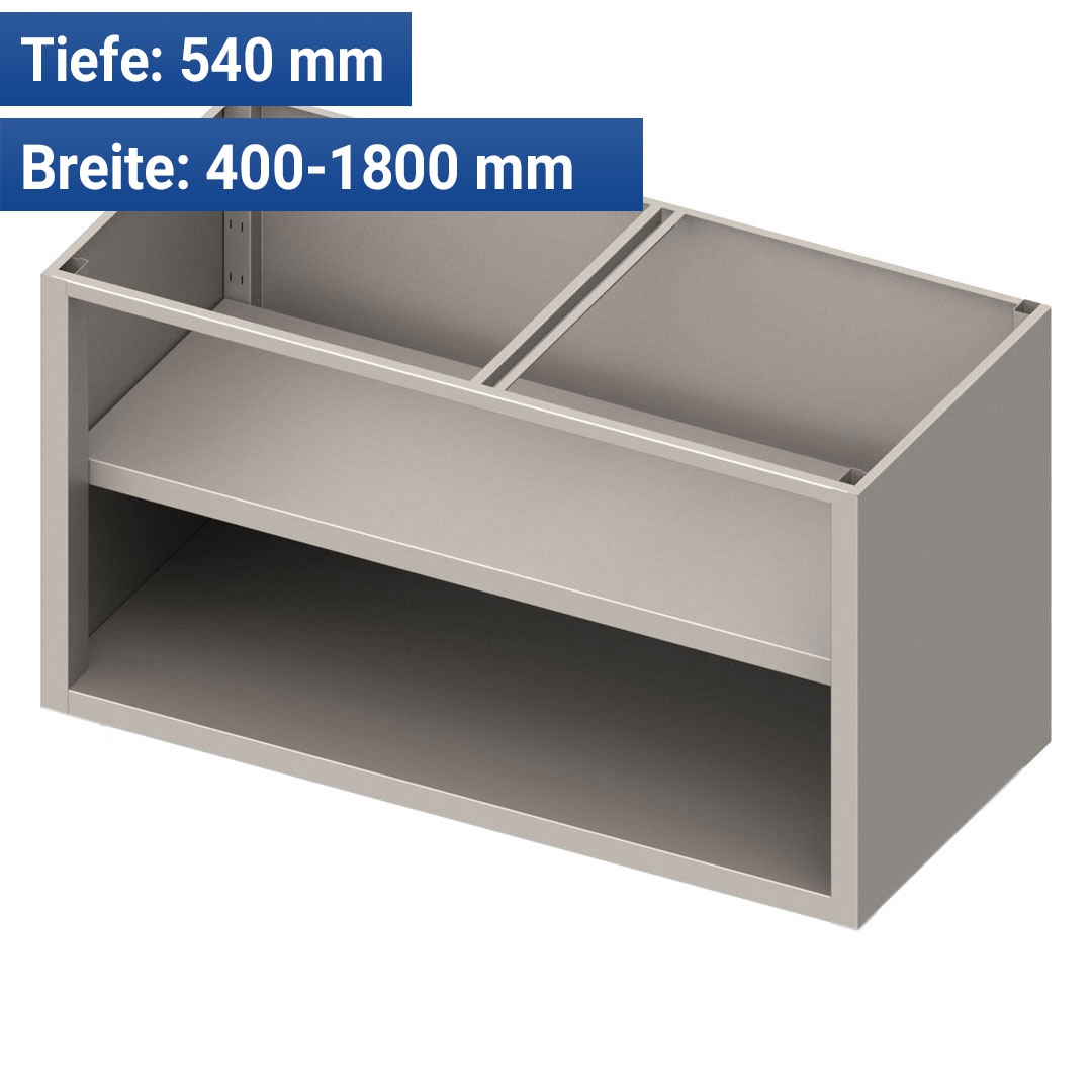 Unterschrank Modulsystem sockelfähig, offen, mit Zwischenboden