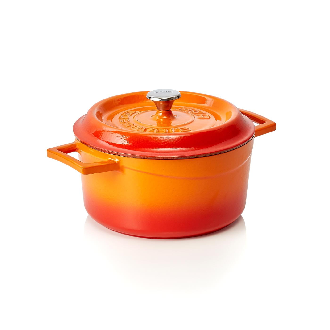 Kokotte EisenStil, rund, 2,80 Liter, Gußeisen, orange